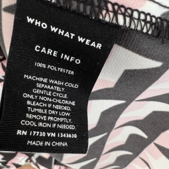 Who What Wear Black and Pink Geometric Blouse - Picture 8 of 8